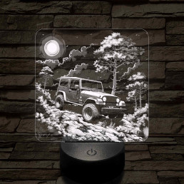 Jeep terepjáró 7 színű valósághű 3D led lámpa
