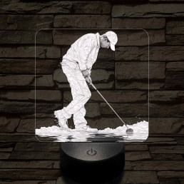 Golf idő 7 színű valósághű 3D led lámpa