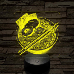 Noodle ramen leves 7 színű valósághű 3D led lámpa