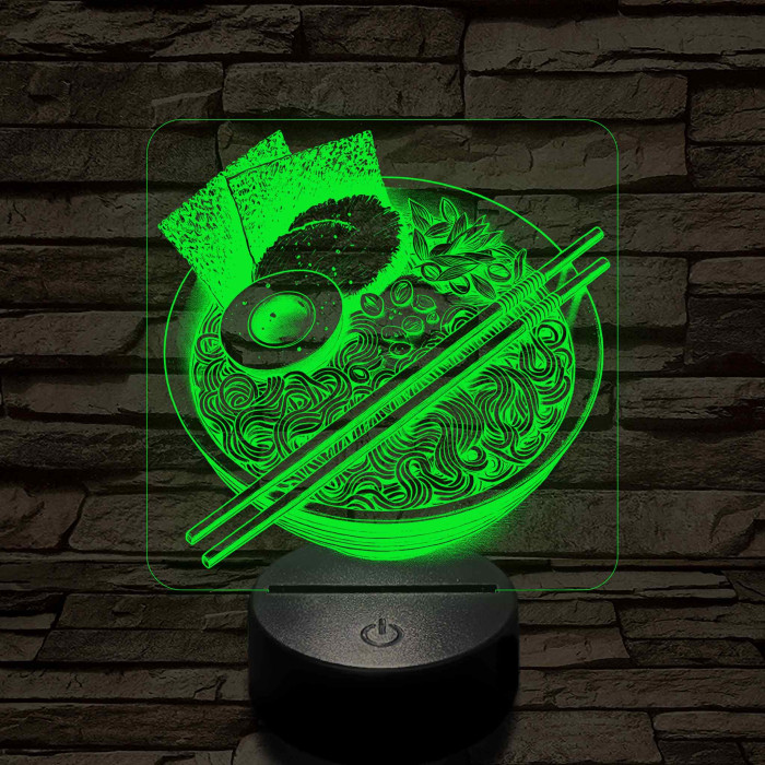 Noodle ramen leves 7 színű valósághű 3D led lámpa