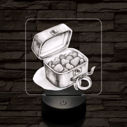 Valentin napi ékszerdoboz 7 színű valósághű 3D led lámpa