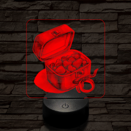 Valentin napi ékszerdoboz 7 színű valósághű 3D led lámpa