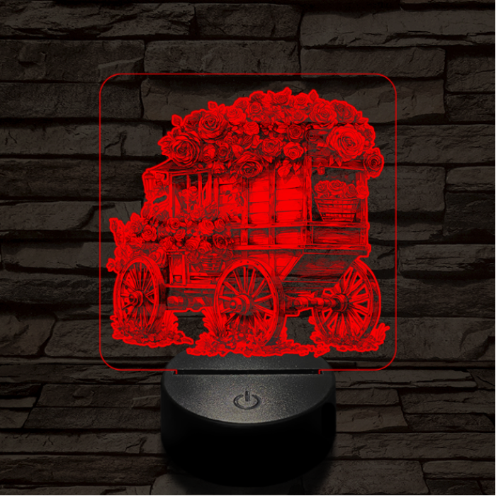 Virágszekér 7 színű valósághű 3D led lámpa