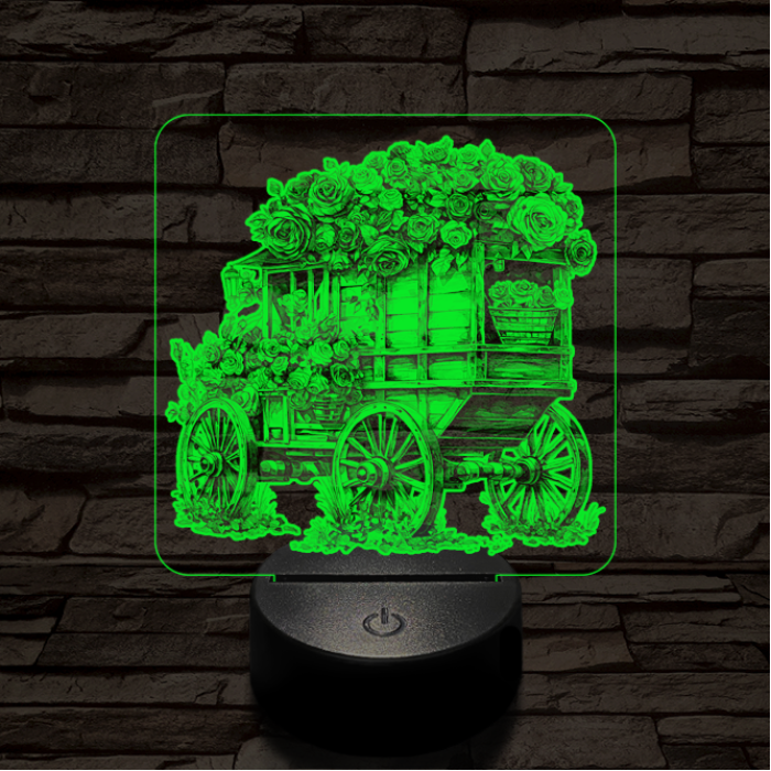 Virágszekér 7 színű valósághű 3D led lámpa