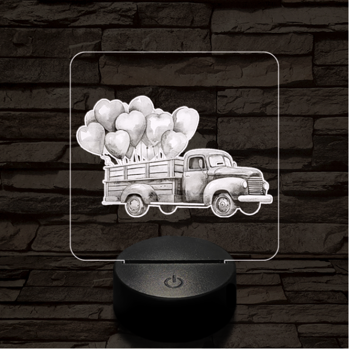 Valentin napi futár 7 színű valósághű 3D led lámpa