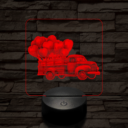 Valentin napi futár 7 színű valósághű 3D led lámpa