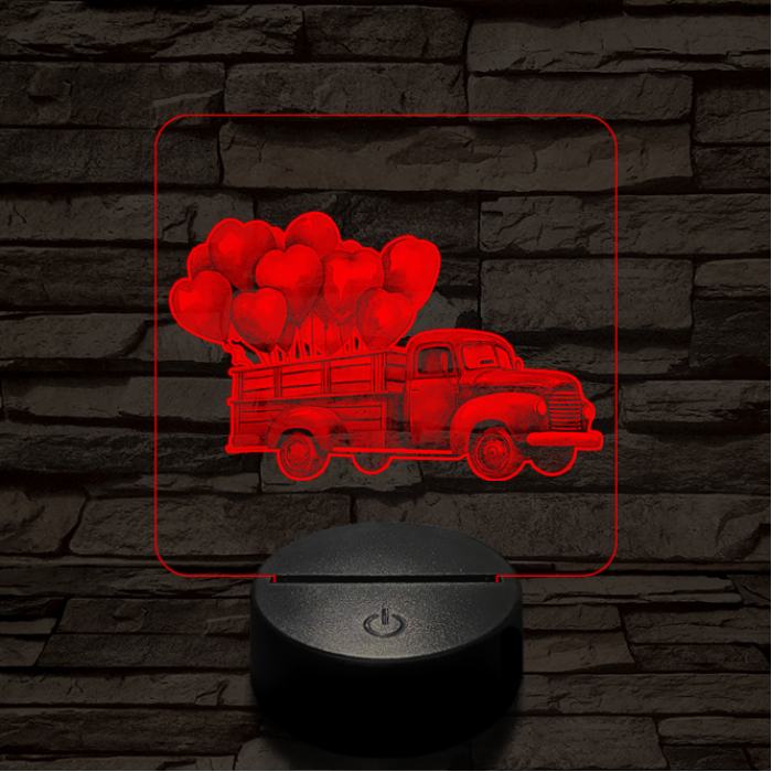 Valentin napi futár 7 színű valósághű 3D led lámpa