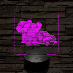 Valentin napi futár 7 színű valósághű 3D led lámpa