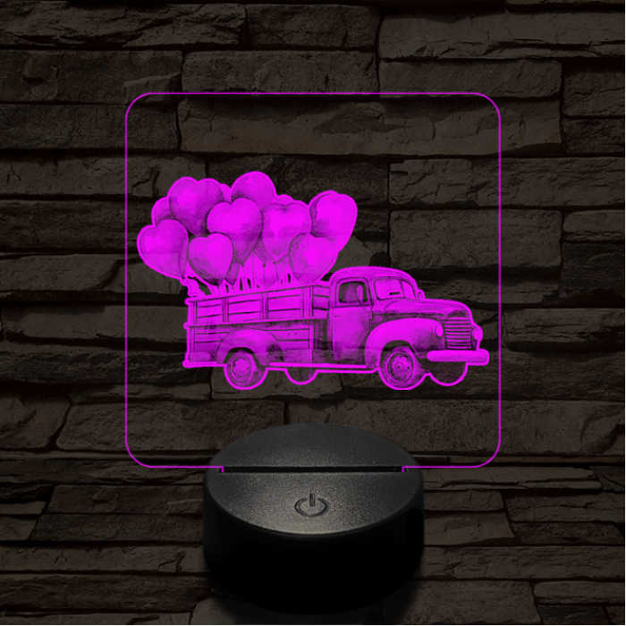 Valentin napi futár 7 színű valósághű 3D led lámpa