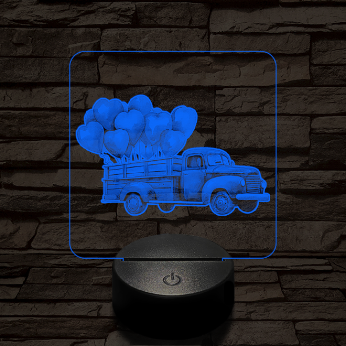 Valentin napi futár 7 színű valósághű 3D led lámpa