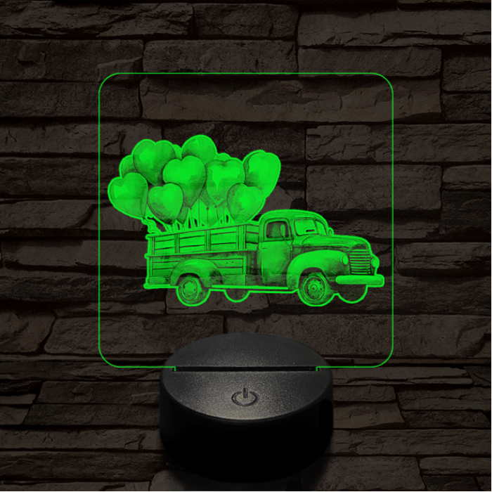 Valentin napi futár 7 színű valósághű 3D led lámpa