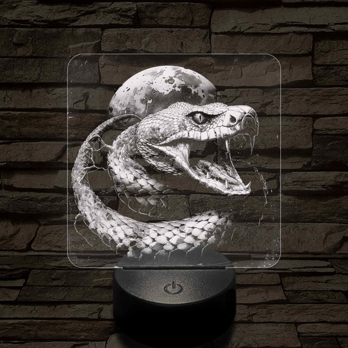 Kobra 7 színű valósághű 3D led lámpa