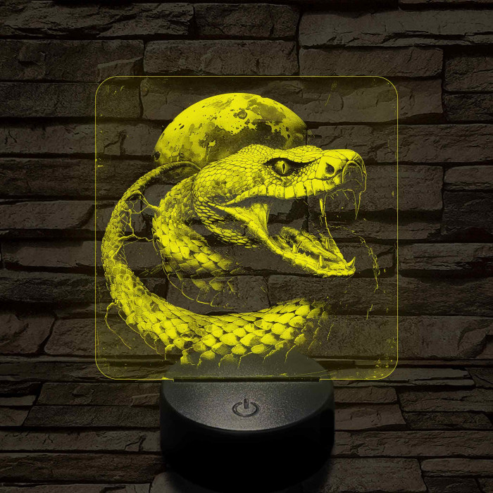 Kobra 7 színű valósághű 3D led lámpa