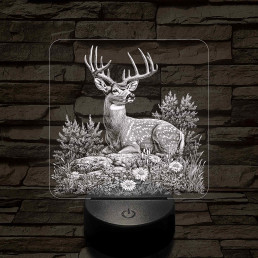 Dombon pihenő szarvas 7 színű valósághű 3D led lámpa