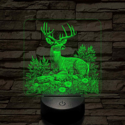 Dombon pihenő szarvas 7 színű valósághű 3D led lámpa