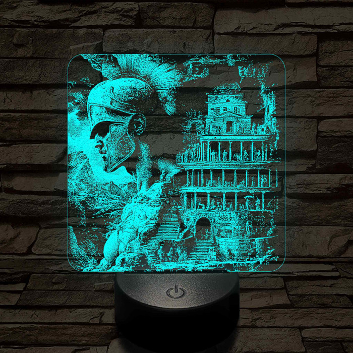 Ókori birodalom 7 színű valósághű 3D led lámpa