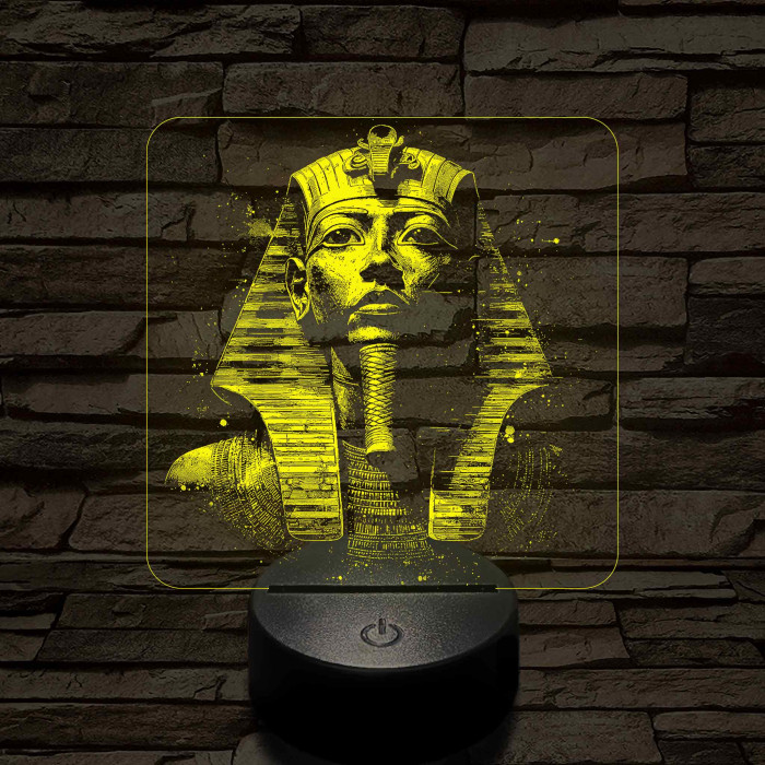 Tutankhamun arany maszkja 7 színű valósághű 3D led lámpa