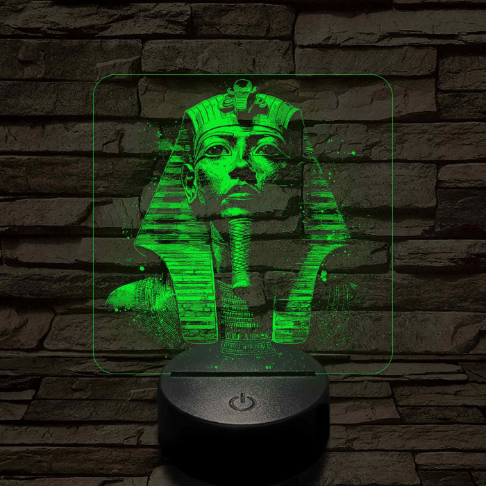 Tutankhamun arany maszkja 7 színű valósághű 3D led lámpa