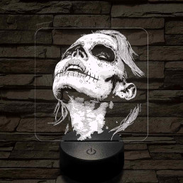 Mexikói koponya festésű nő 7 színű valósághű 3D led lámpa