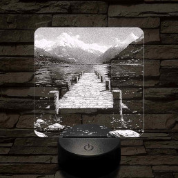 Stég a hegyekben 7 színű valósághű 3D led lámpa