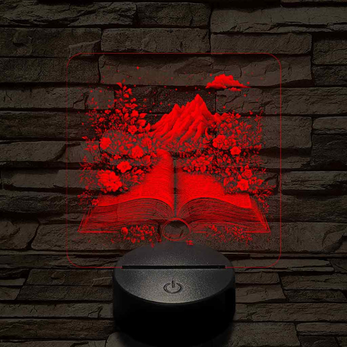 Életre kelt regény 7 színű valósághű 3D led lámpa