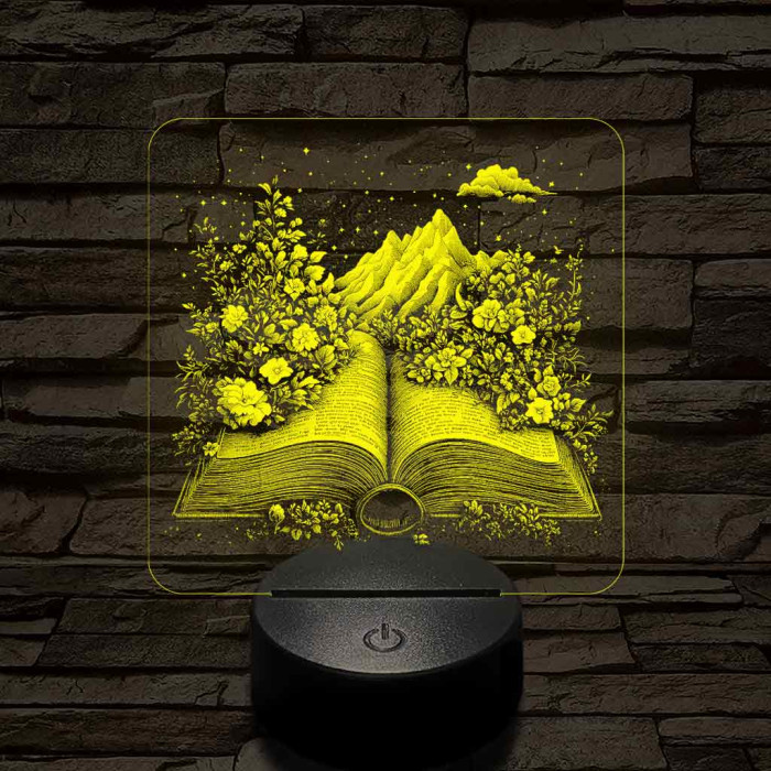 Életre kelt regény 7 színű valósághű 3D led lámpa