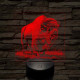 Tiszteletet parancsoló bölény 7 színű valósághű 3D led lámpa