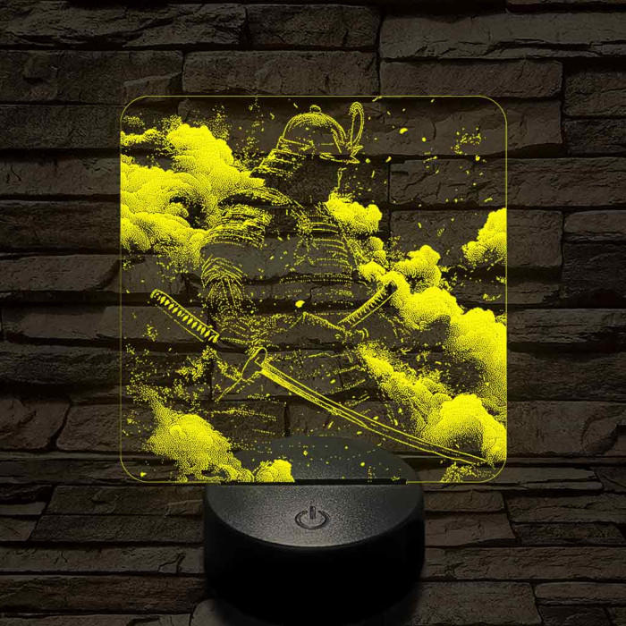 Diadalmas szamuráj 7 színű valósághű 3D led lámpa