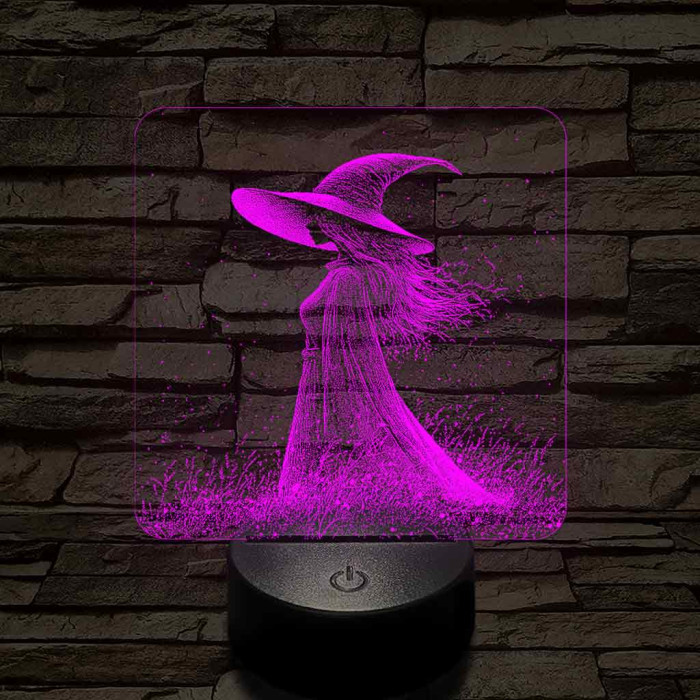 Ábrándozó boszorkány 7 színű valósághű 3D led lámpa