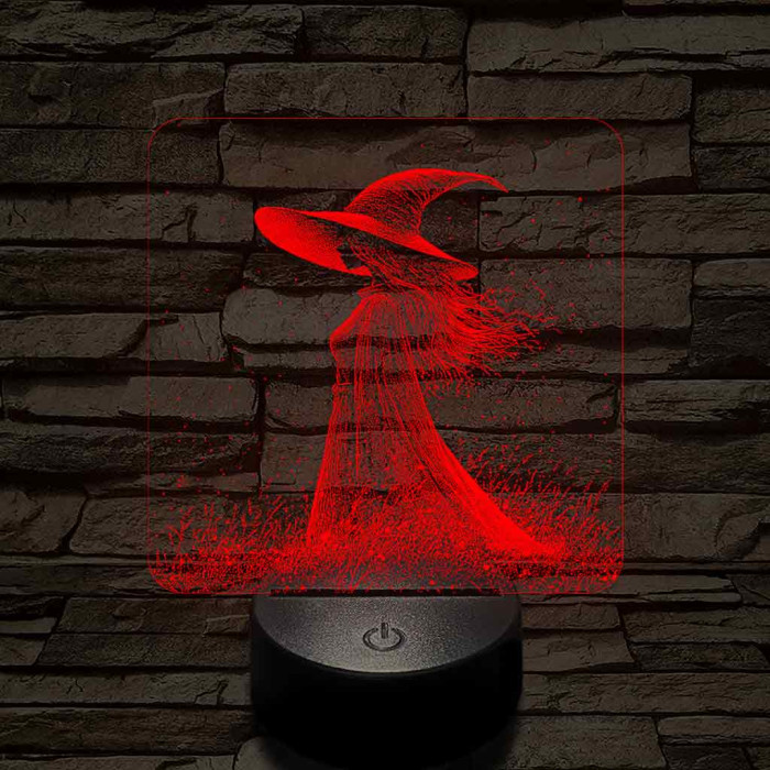 Ábrándozó boszorkány 7 színű valósághű 3D led lámpa