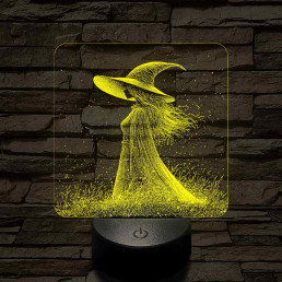 Ábrándozó boszorkány 7 színű valósághű 3D led lámpa