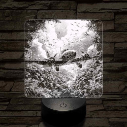 Felderítő repülőgép a Dzsungelben 7 színű valósághű 3D led lámpa
