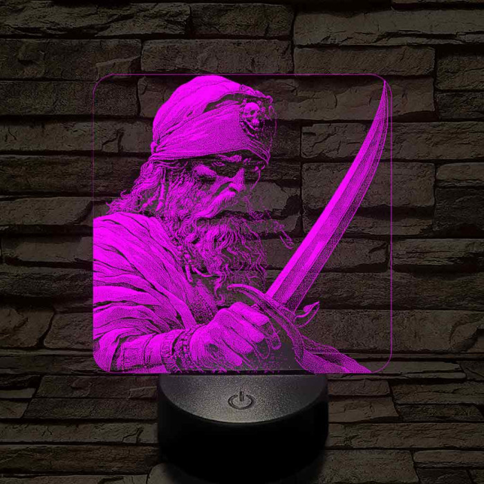 Sandokan a Maláj tigris 7 színű valósághű 3D led lámpa