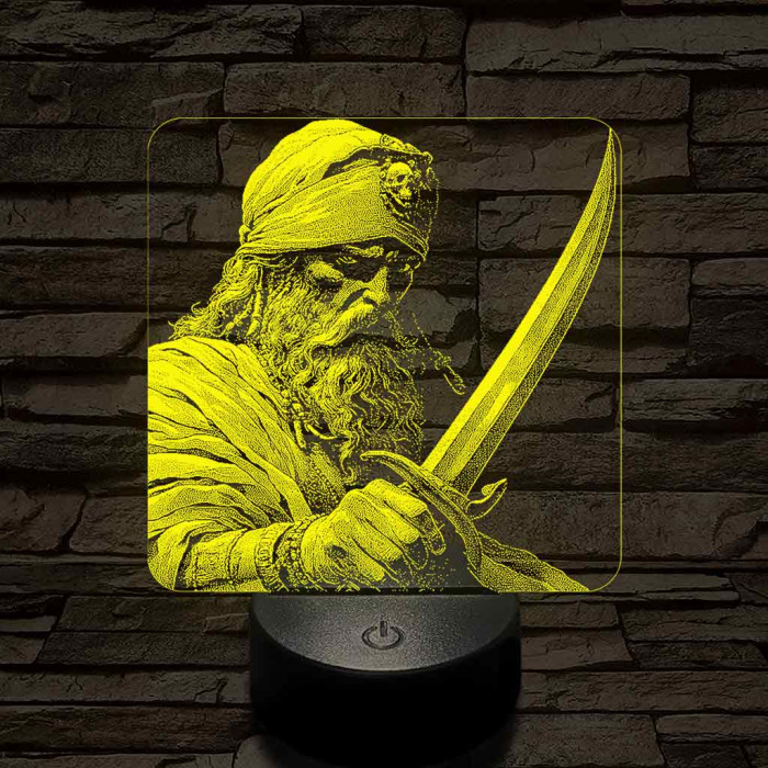 Sandokan a Maláj tigris 7 színű valósághű 3D led lámpa