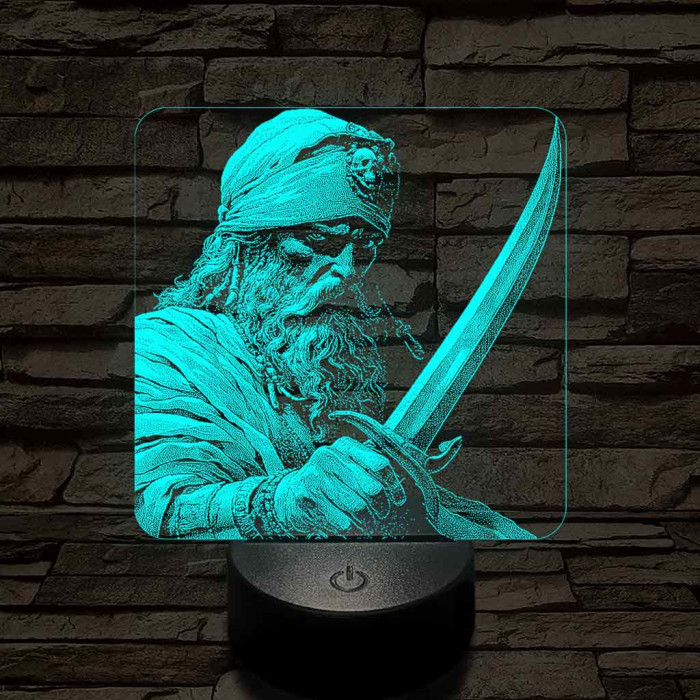 Sandokan a Maláj tigris 7 színű valósághű 3D led lámpa