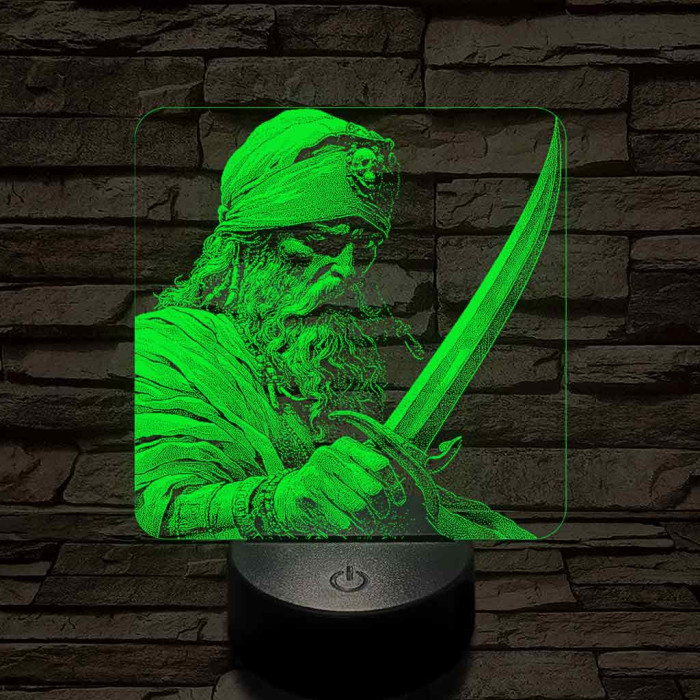 Sandokan a Maláj tigris 7 színű valósághű 3D led lámpa