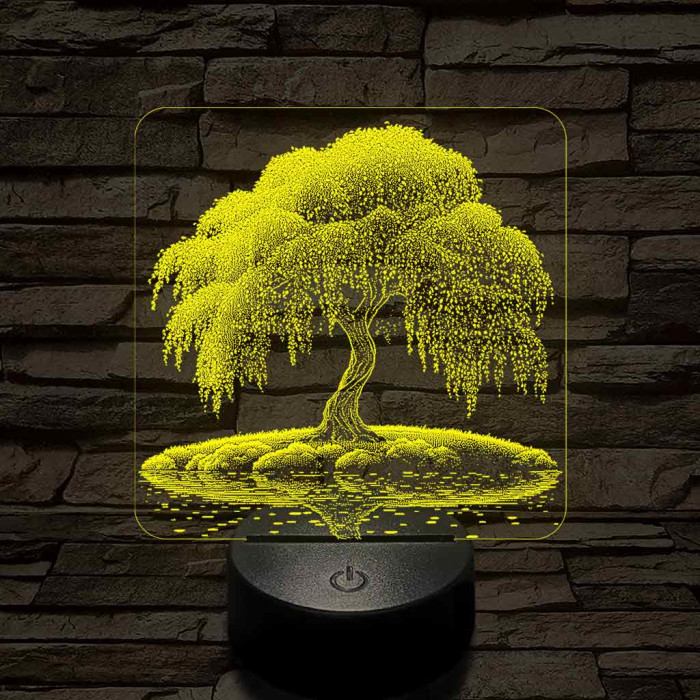 Szomorú fűz életfa 7 színű valósághű 3D led lámpa