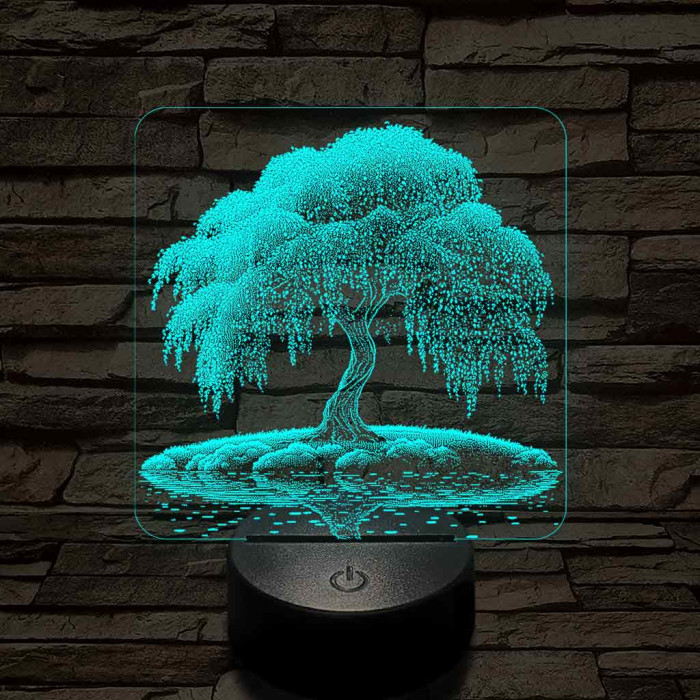 Szomorú fűz életfa 7 színű valósághű 3D led lámpa