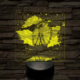 Kivilágított oriáskerék 7 színű valósághű 3D led lámpa