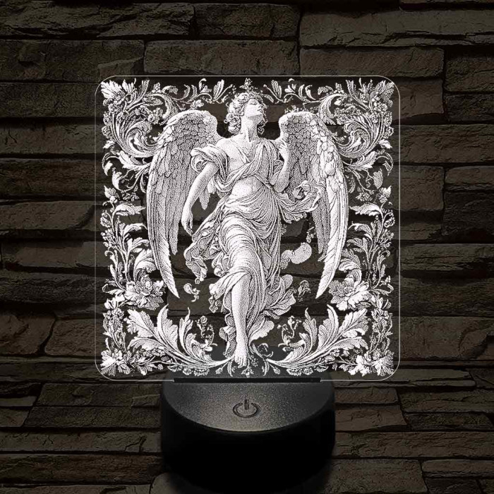 Kecses angyal 7 színű valósághű 3D led lámpa