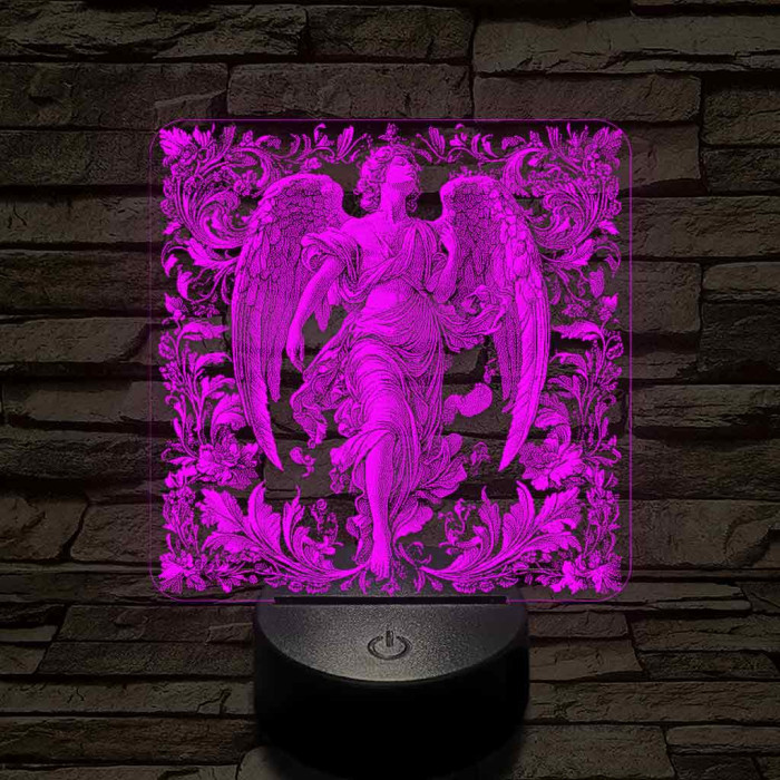 Kecses angyal 7 színű valósághű 3D led lámpa