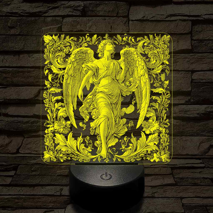 Kecses angyal 7 színű valósághű 3D led lámpa