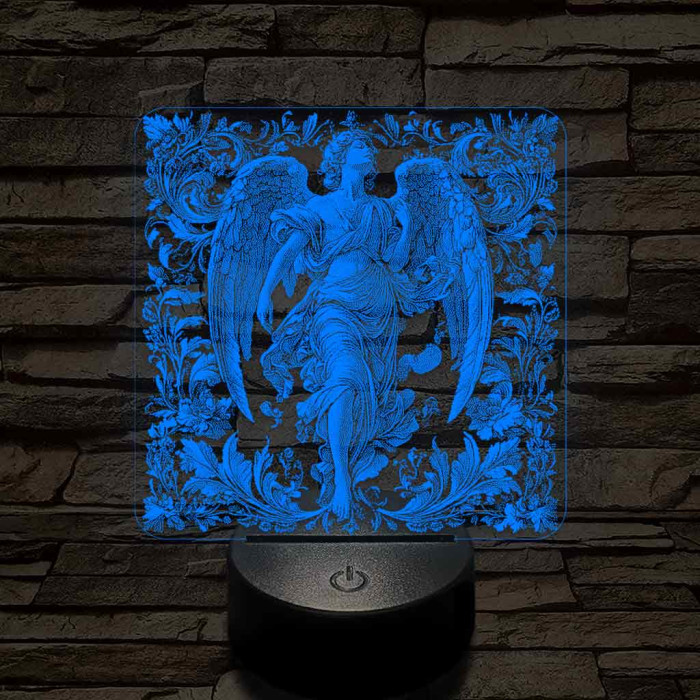 Kecses angyal 7 színű valósághű 3D led lámpa