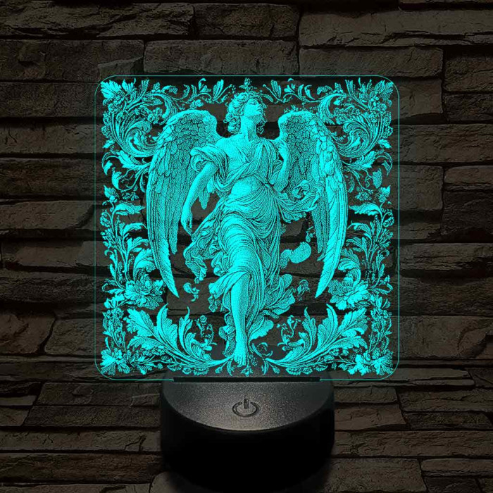 Kecses angyal 7 színű valósághű 3D led lámpa