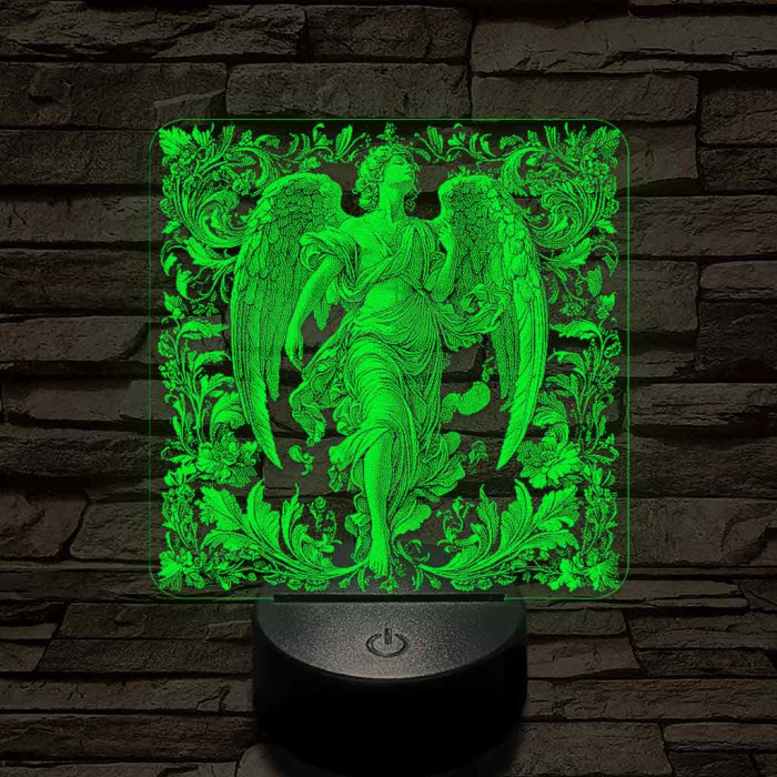 Kecses angyal 7 színű valósághű 3D led lámpa
