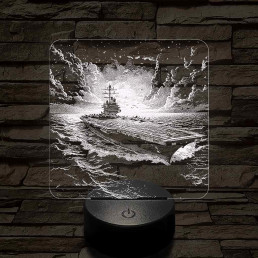 Repülőgép anyahajó 7 színű valósághű 3D led lámpa