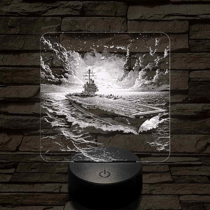 Repülőgép anyahajó 7 színű valósághű 3D led lámpa