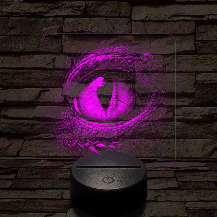Sárkányszem 7 színű valósághű 3D led lámpa