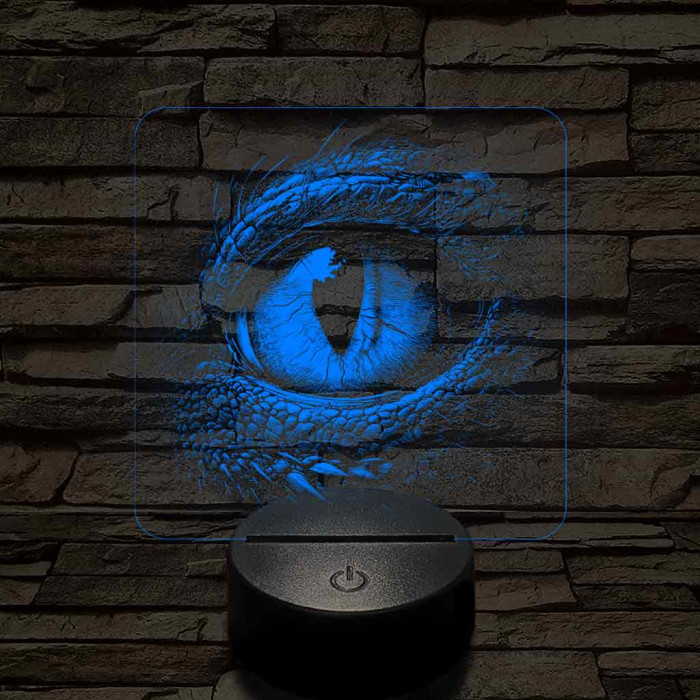 Sárkányszem 7 színű valósághű 3D led lámpa