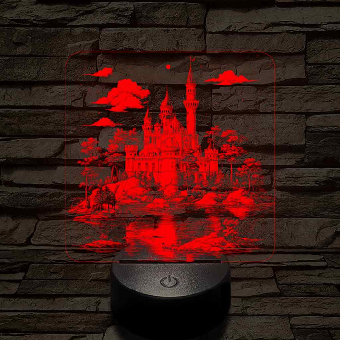 Álomszép palota 7 színű valósághű 3D led lámpa